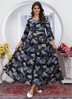 Chnaderi Blue Daily Wear Printed Readymade Long Kurti 